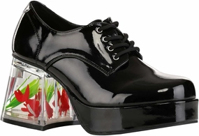 Adult Black or White Goldfish Platform Shoes | Costume Lace Up Footwear & Fishtank Heel | Retro Disco Party Shoes
