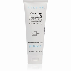 Aesthe Calistoga Clay Facial Masque - Green Tea & Ginseng Root Extract - Bentonite & Kaolin Face Mask - Deep Cleansing Skincare - Botanical Skin Treatment - Remove Impurities, Smooth, Refresh - 5.1 oz
