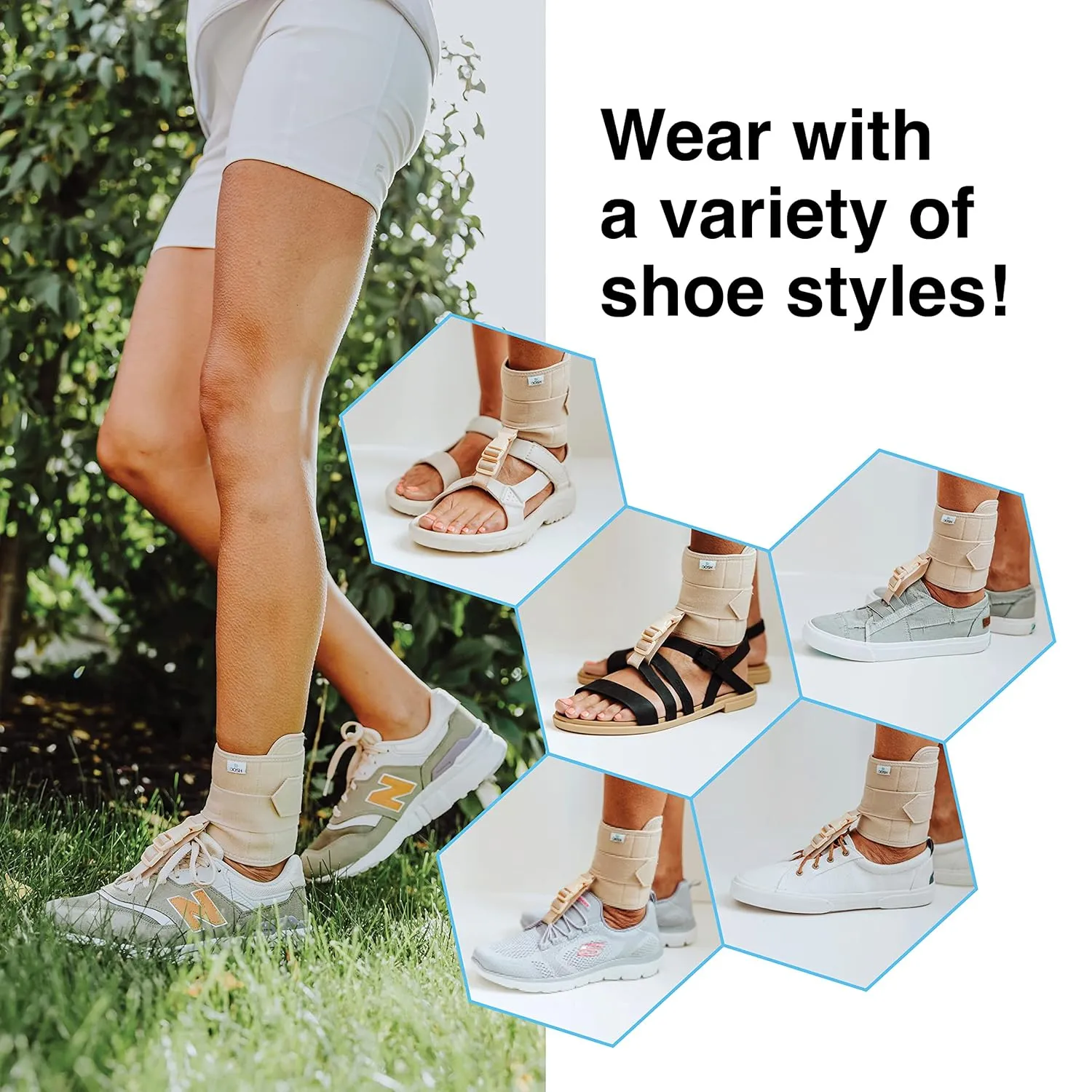AFO Foot Drop Brace - Drop Foot Brace for Walking - AFO - Unisex (Beige)