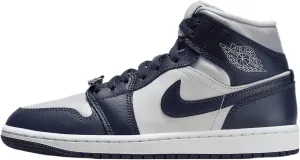 Air Jordan 1 Mid SE Women's Shoes (FZ8777-044, Football Grey/White/Gym Red/Midnight Navy)