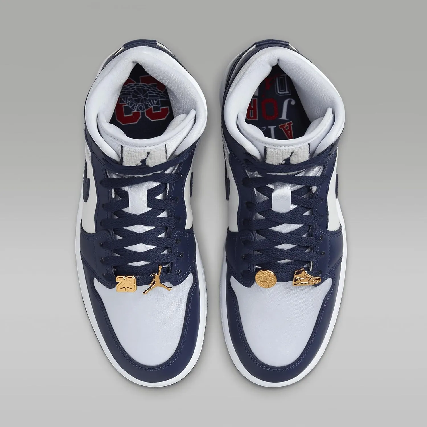 Air Jordan 1 Mid SE Women's Shoes (FZ8777-044, Football Grey/White/Gym Red/Midnight Navy)