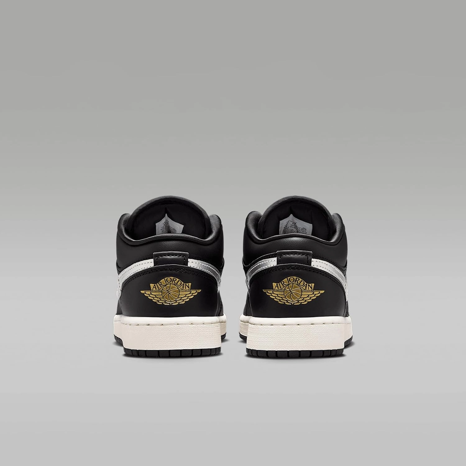 Air Jordan 1 Low SE Big Kids' Shoes (FZ3921-001, Black/Sail/Metallic Gold/Metallic Silver)
