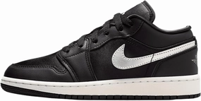Air Jordan 1 Low SE Big Kids' Shoes (FZ3921-001, Black/Sail/Metallic Gold/Metallic Silver)