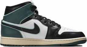 Air Jordan 1 Mid SE Women's Shoes (FQ7818-100, White/Light Dew/Oxidized Green/Black) Size 6