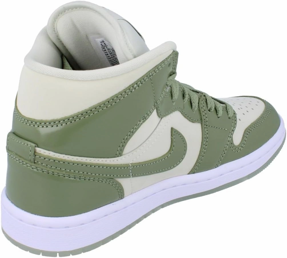 Air Jordan 1 Mid SE Women's Shoes (HF4079-003, Sea Glass/Metallic Silver/White/Oil Green)