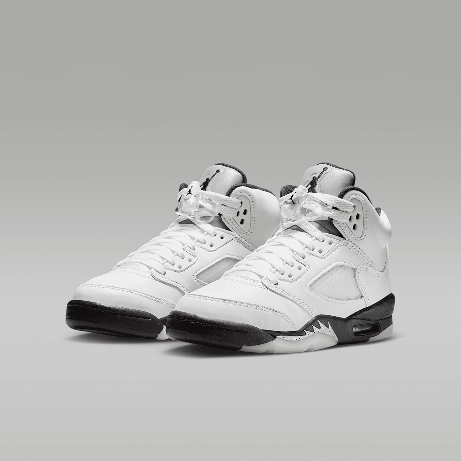 Air Jordan 5 Retro Big Kids' Shoes (440888-110, White/Sail/Metallic Silver/Black)