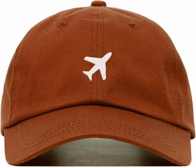Airplane Baseball Hat, Embroidered Dad Cap, Unstructured Soft Cotton, Adjustable Strap Back (Multiple Colors)