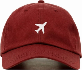 Airplane Baseball Hat, Embroidered Dad Cap, Unstructured Soft Cotton, Adjustable Strap Back (Multiple Colors)