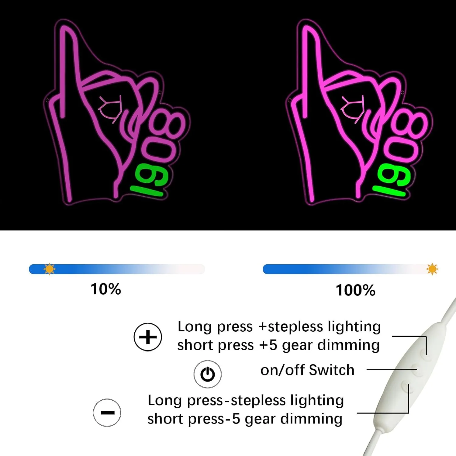 Aka Sorority Neon Signs Gesture Neon Lights Signs, AKA Hand Signs Neon Lights with USB Power and Dimmable,Paraphernalia Sorority Gifts for Women,Birthday Party Decorative 17 * 13 inch