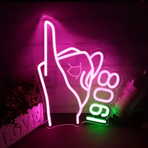 Aka Sorority Neon Signs Gesture Neon Lights Signs, AKA Hand Signs Neon Lights with USB Power and Dimmable,Paraphernalia Sorority Gifts for Women,Birthday Party Decorative 17 * 13 inch