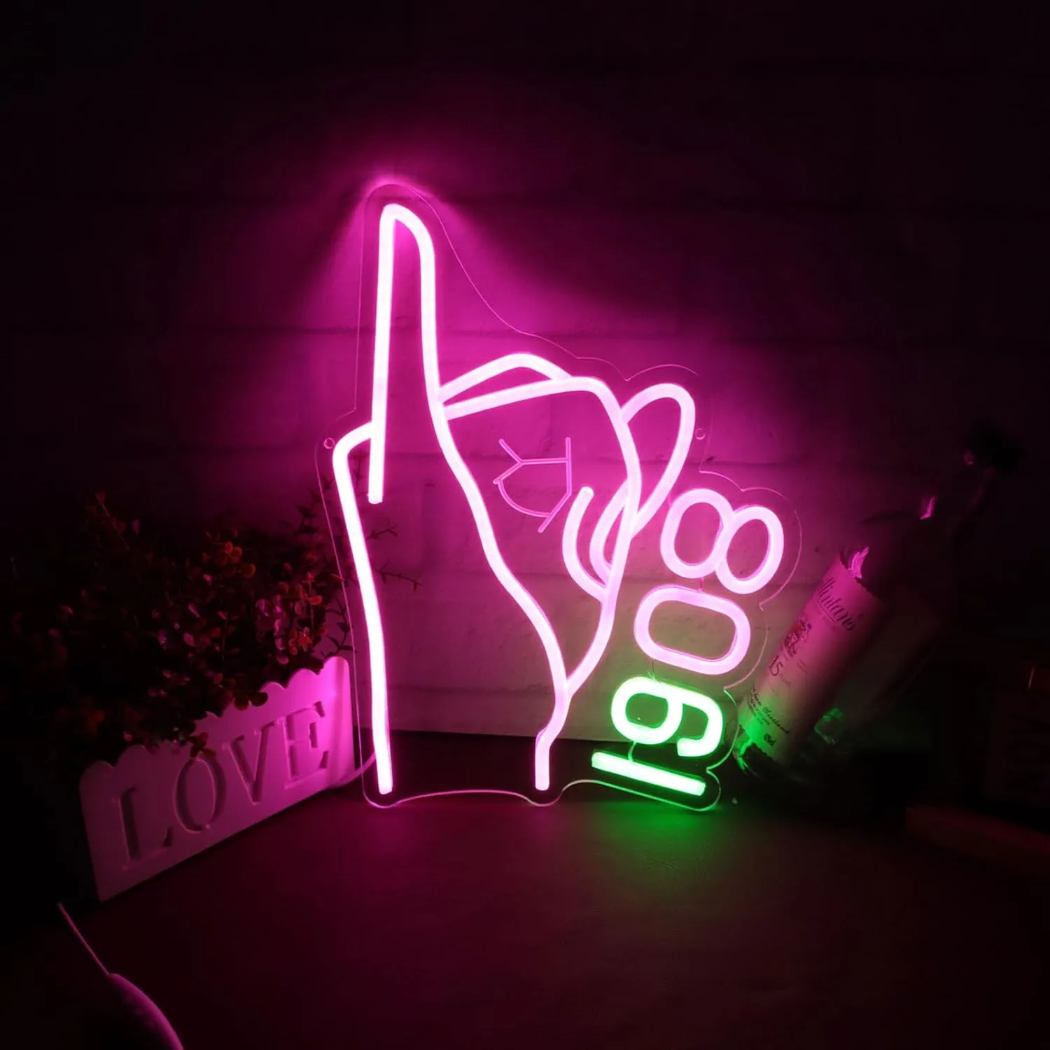 Aka Sorority Neon Signs Gesture Neon Lights Signs, AKA Hand Signs Neon Lights with USB Power and Dimmable,Paraphernalia Sorority Gifts for Women,Birthday Party Decorative 17 * 13 inch