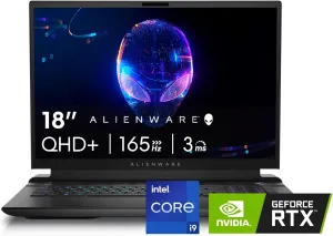 Alienware M18 R2 Gaming Laptop - 18 QHD  165Hz 3ms Display, Intel Core i9-14900HX, 32GB DDR5 RAM, 1TB SSD, NVIDIA GeForce RTX 4080 12 GB GDDR6, Windows 11 Home, Onsite Service - Dark Metallic Moon