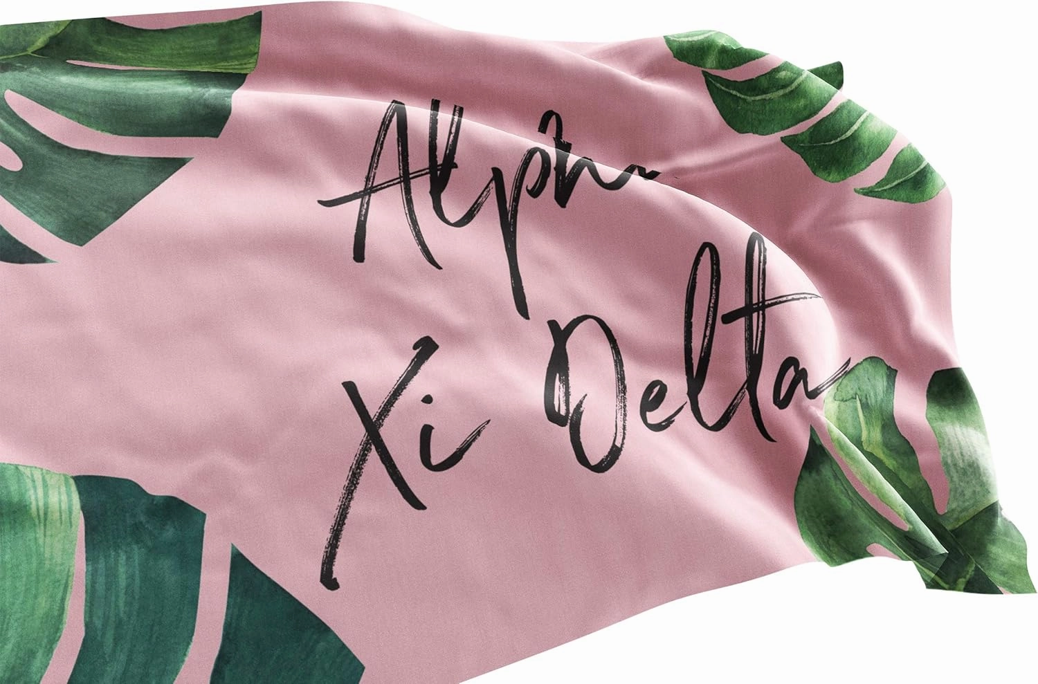Alpha Xi Delta Greek Sorority & Fraternity Flag Officially Licensed, Tapestry, Display Banner, Sign, Letter Pattern Large Decor - 3 feet x 5 feet - Pink Palm