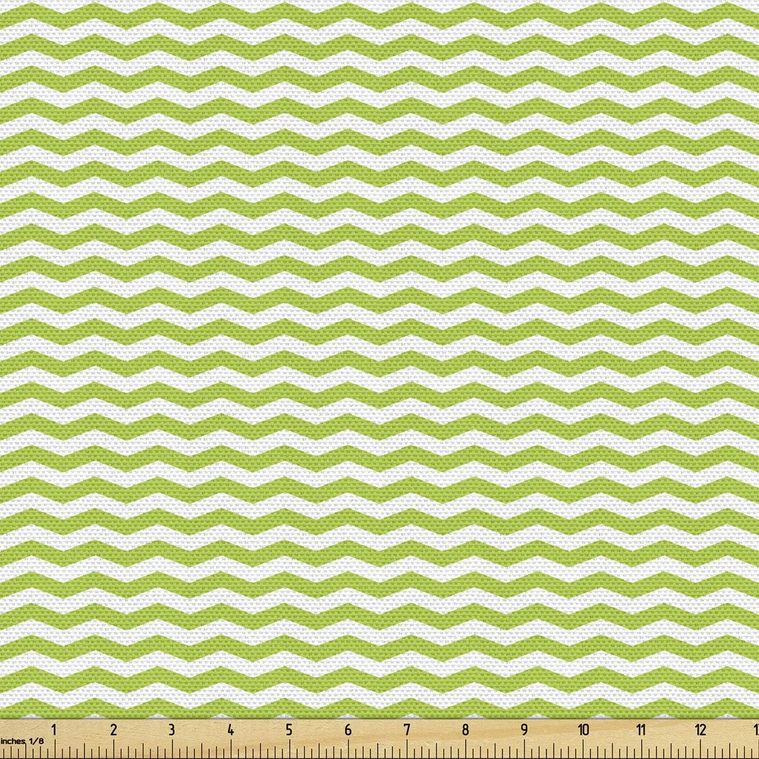 Ambesonne Chevron Fabric by The Yard, Zigzag Lines in Green Shades Contemporary Minimalistic Geometry Pattern, Decorative Fabric for Upholstery and Home Accents, Pale Green and White