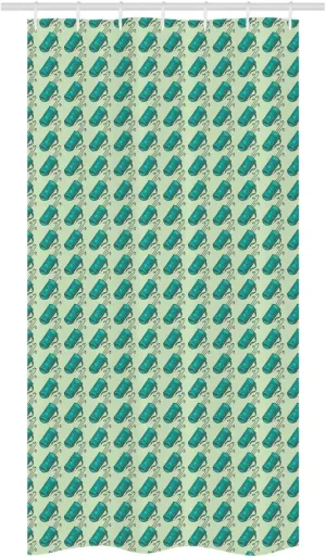 Ambesonne Golf Stall Shower Curtain, Clubs in a Bag with Shoulder Straps Modern Sports Hobby Illustration, Decorative Fabric Set with Hooks for Bathroom, 36" W x 72" L, Turquoise and Pale Green