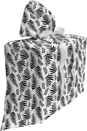 Ambesonne Jungle Leaves Gift Bag, Slender Long Leaves Pattern Repetitive and Continuing Exotic Wildlife, Fabric Party Favor Pouch with 3 Ribbons, 27, Charcoal Grey
