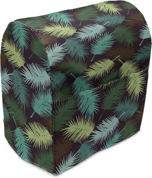 Ambesonne Tropical Stand Mixer Cover, Exotic Torbay Palm Tree Leaves Silhouette Vibrant Greenery Tonal Negative Effect, Kitchen Appliance Organizer Bag Cover with a Pocket, 6-8 Quarts, Multicolor