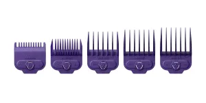 Andis 666795 Nano-Silver Magnetic Attachment 5 Combs with Long-Lasting Performance - Sizes 1/16", 1/8", 1/4", 3/8", 1/2", Provide Professional Haircuts and Styles – Purple