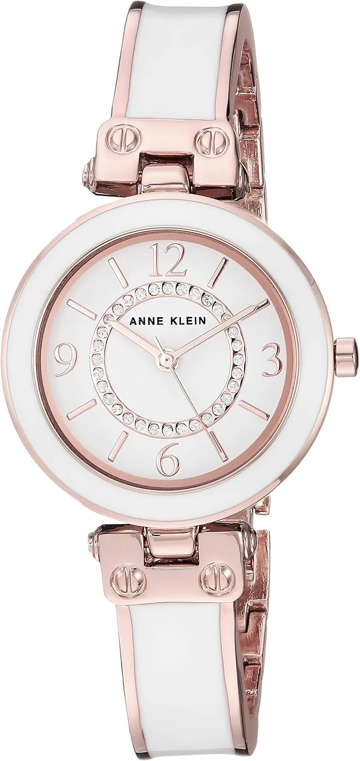 Anne Klein Women's Accented Bangle Watch and Bracelet Set, AK/3296