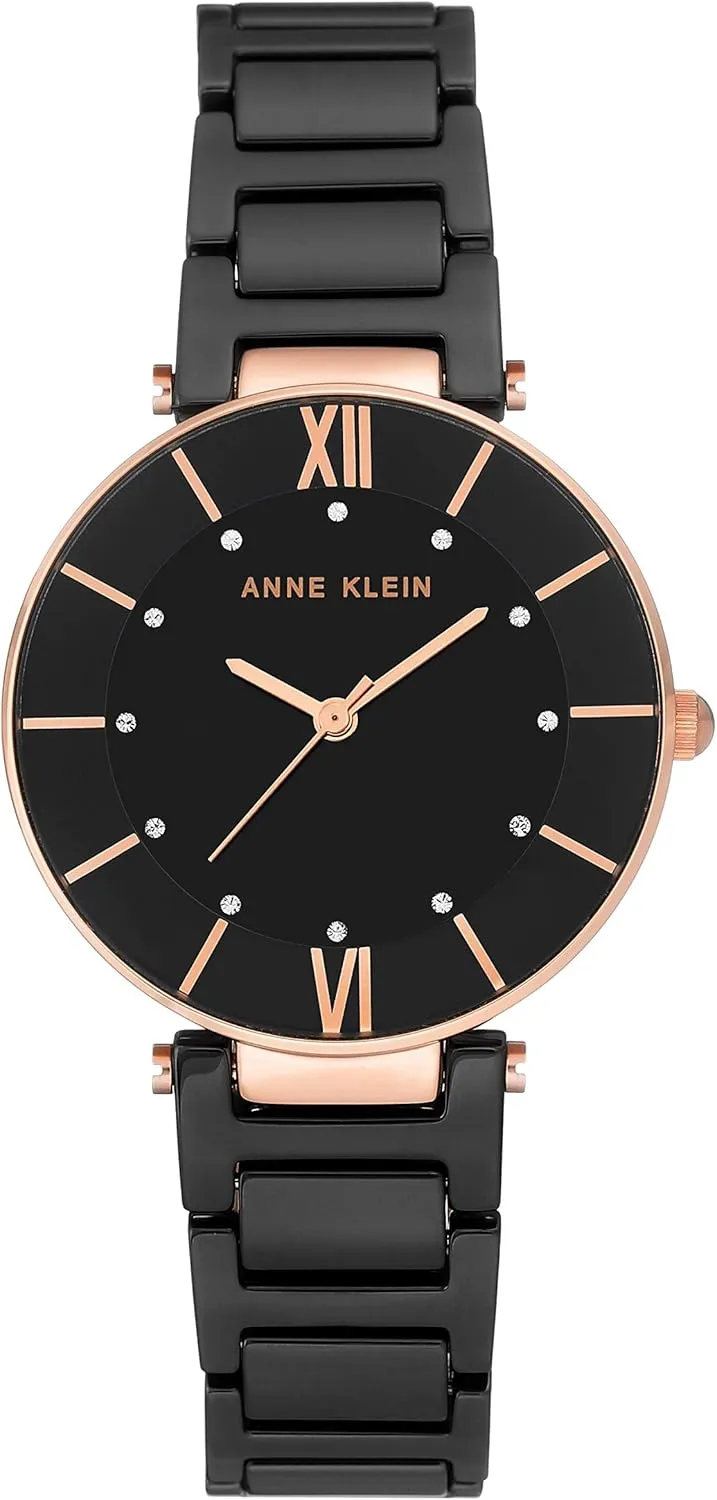 Anne Klein Women's AK/3266 Premium Crystal Accented Ceramic Bracelet Watch