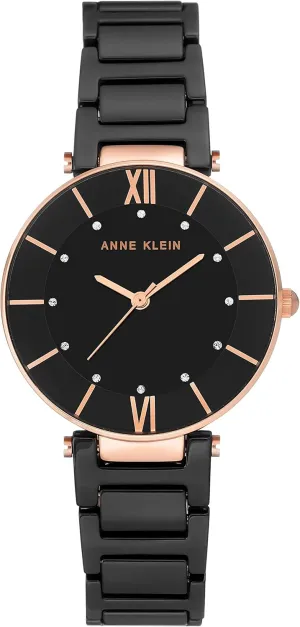 Anne Klein Women's AK/3266 Premium Crystal Accented Ceramic Bracelet Watch