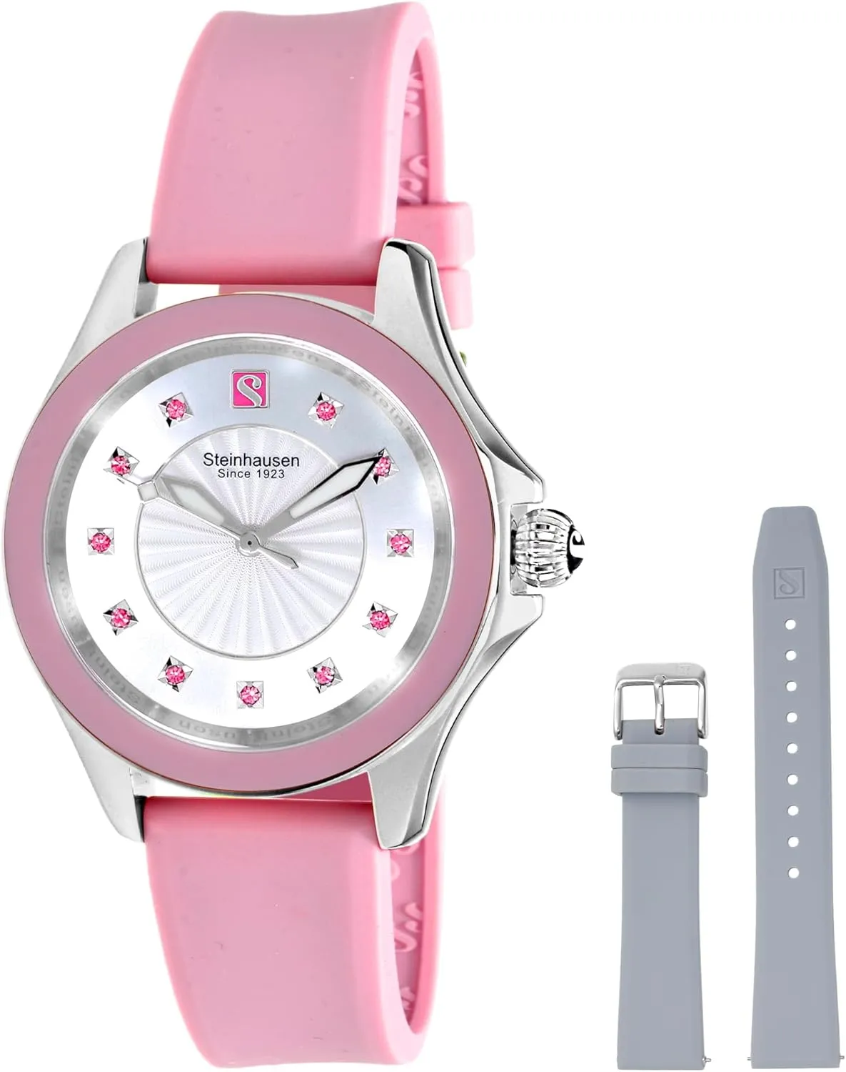 Arbon Collection Stainless Steel Pink Women's Watch with Extra Silicone Band