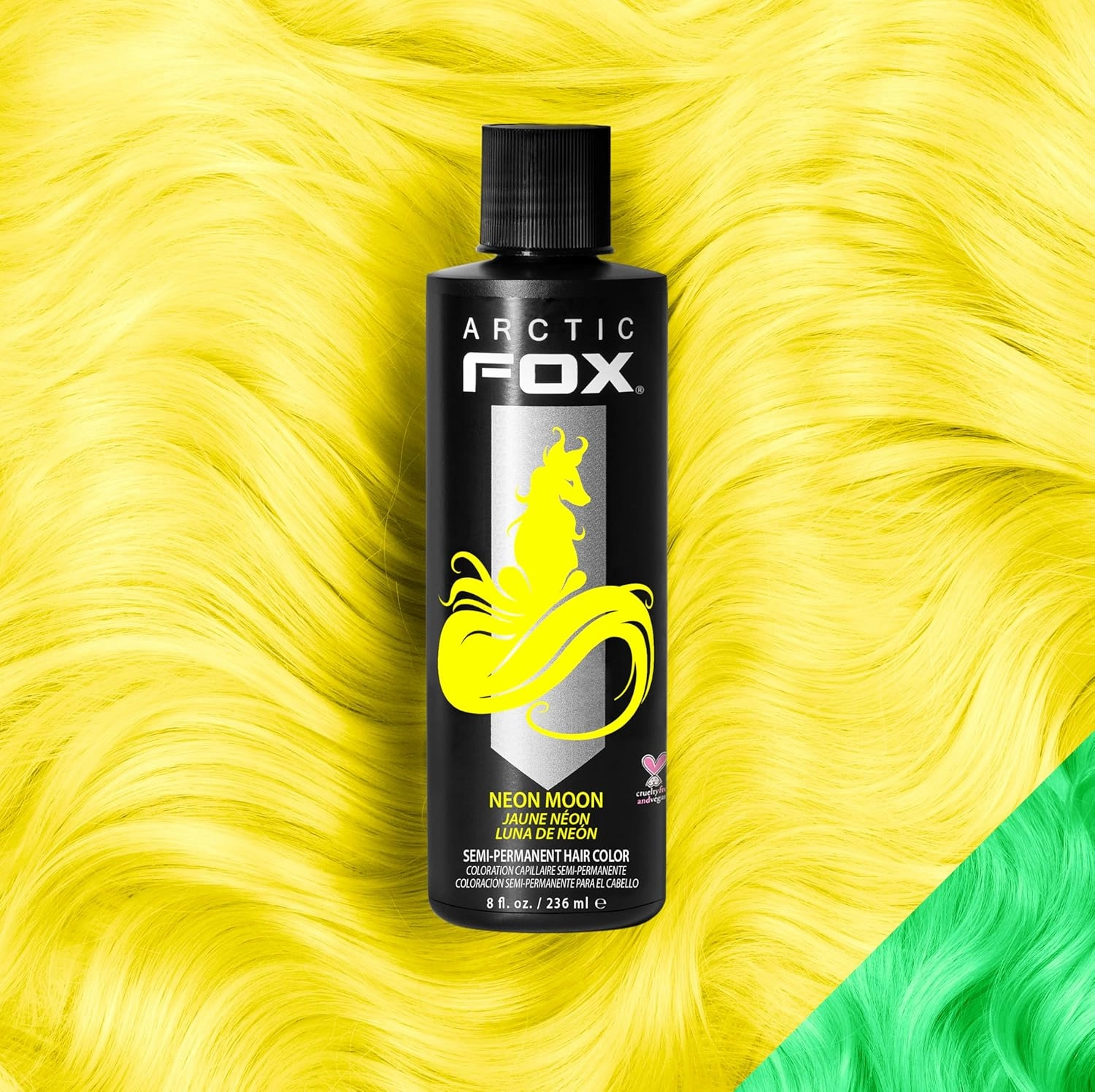 ARCTIC FOX Vegan and Cruelty-Free Semi-Permanent Hair Color Dye (8 Fl Oz, NEON MOON)