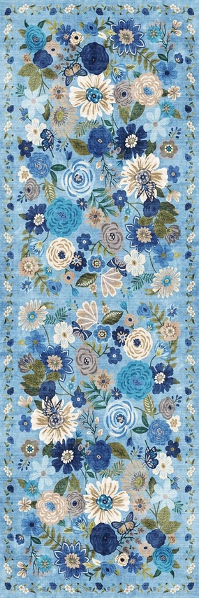 Area Rugs, Door Mat Indoor Entrance, 2x6 Washable Runner Rug Non Slip Soft Floral Carpet Runner for Hallways Kitchen Laundry Bedroom Bathroom(2 x 6, Blue Garden)