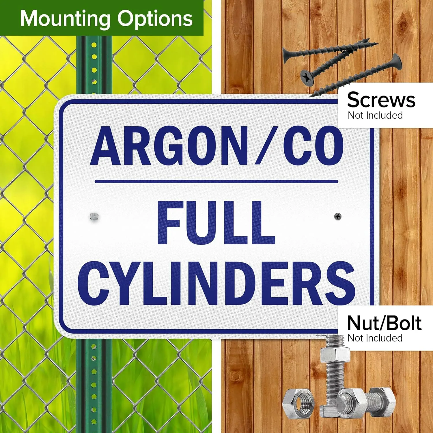 Argon Co Full Cylinders Sign, 18x24 Inches, 3M EGP Reflective .080 Aluminum, Fade Resistant, Made in USA by My Sign Center