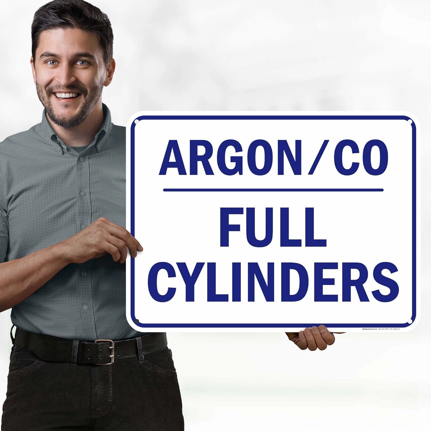 Argon Co Full Cylinders Sign, 18x24 Inches, 55 mil thick HDPS (high density polystyrene), Made in USA by My Sign Center