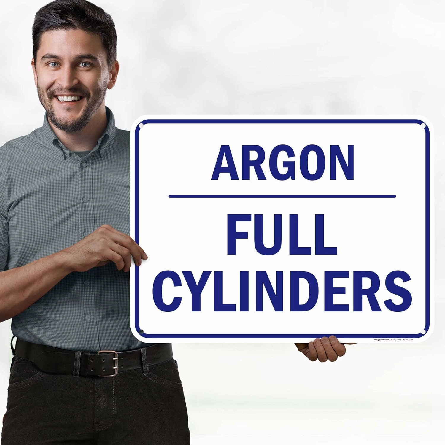 Argon Full Cylinders Sign, 18x24 Inches, 55 mil thick HDPS (high density polystyrene), Made in USA by My Sign Center