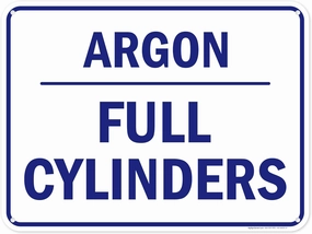 Argon Full Cylinders Sign, 18x24 Inches, 55 mil thick HDPS (high density polystyrene), Made in USA by My Sign Center