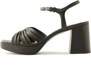 Arqa Platform Bow Sandals for Women Metallic Ruched Chunky Heels Square Open Toe Ankle Strap Block Heel Sandal