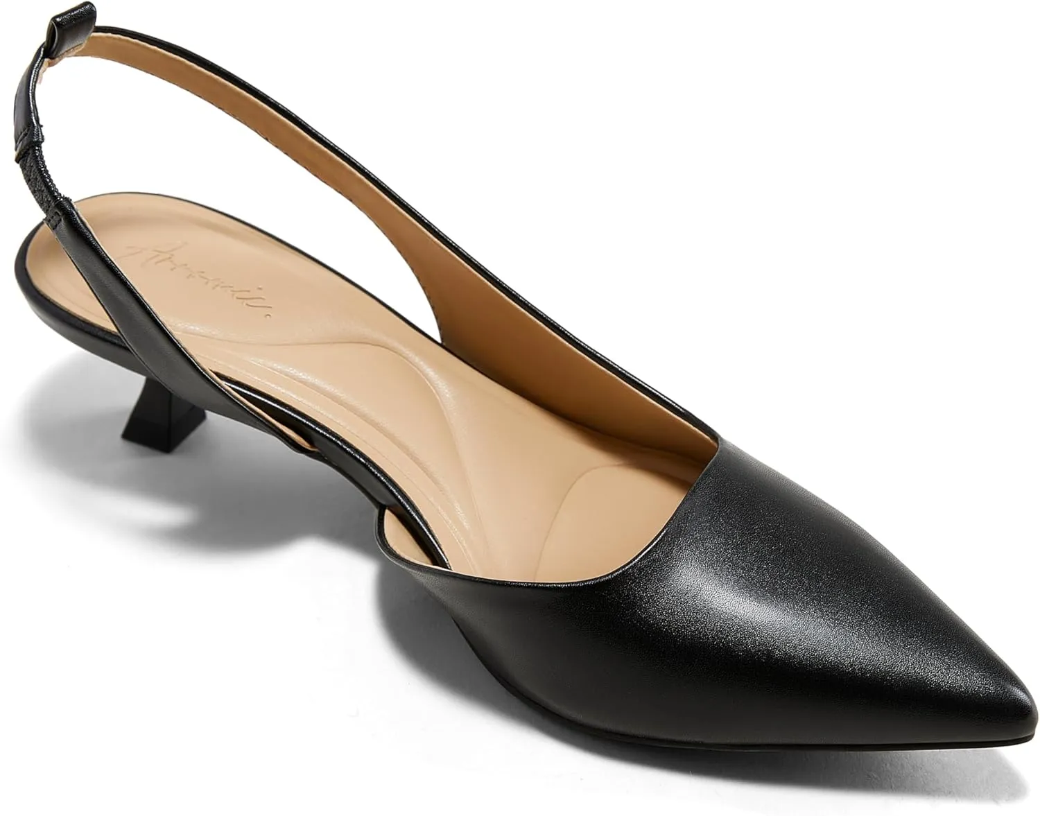 Arromic Pointed Toe Kitten Heels Pumps for Women, Slingback Heels for Women, Comfortable Low Heel Dress Shoes