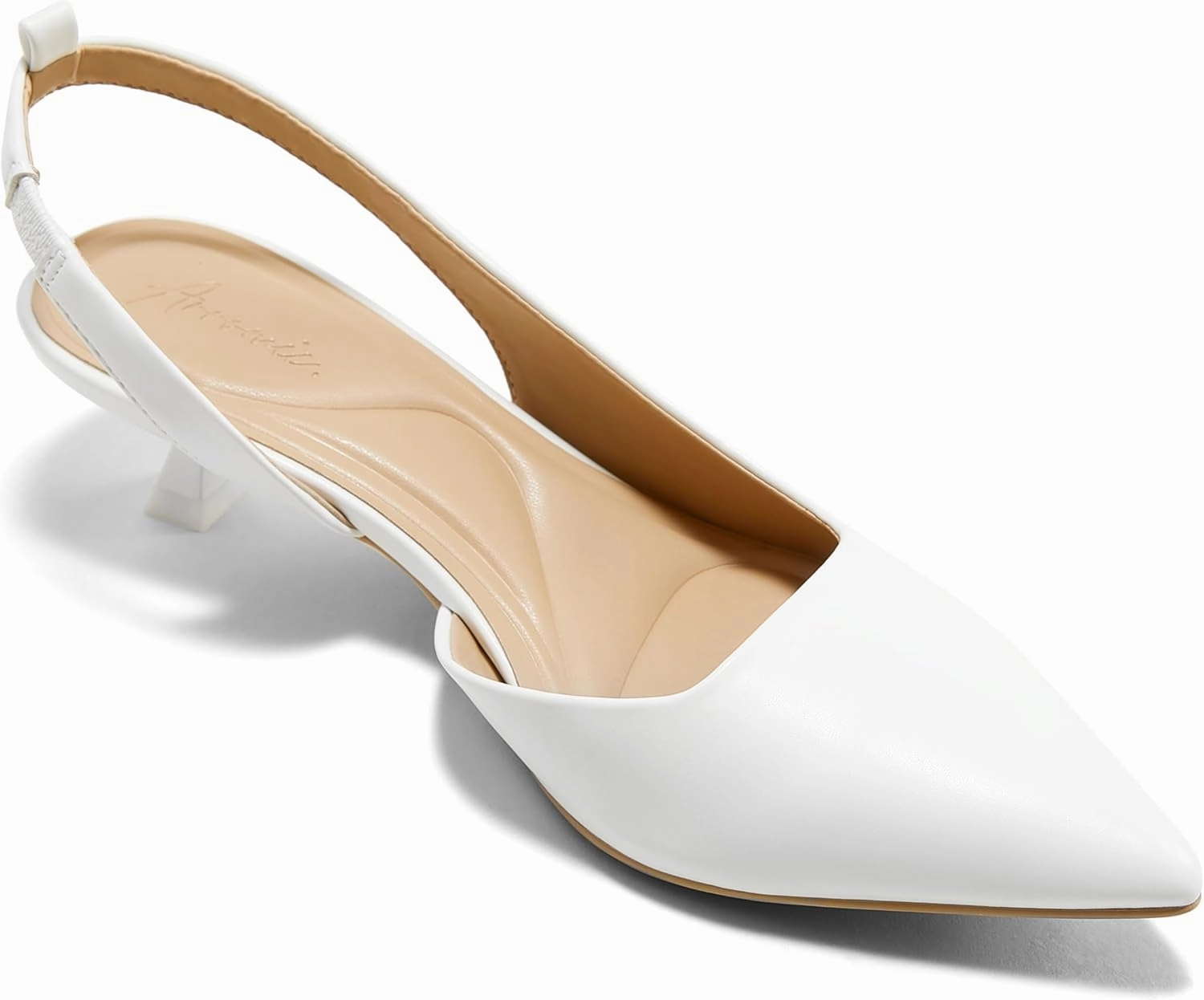 Arromic Pointed Toe Kitten Heels Pumps for Women, Slingback Heels for Women, Comfortable Low Heel Dress Shoes