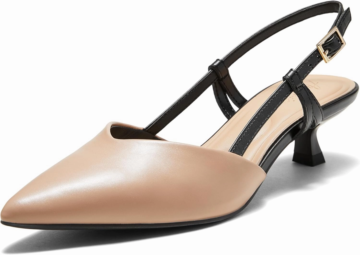 Arromic Women's Slingback Kitten Heels Closed Toe Pointed Toe Low Pump Dress Work Bridal Wedding Heel Shoes