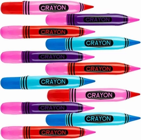ArtCreativity Crayon Inflates,12 pcs, 22 inches Inflatable Crayons in Vibrant Colors, Decorations for Art Themed Parties, Crayon Balloons, Fun Pretend Play Accessories, Easter Basket Stuffer, 4 Colors