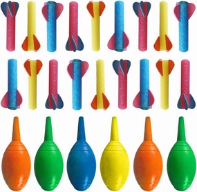 ArtCreativity Foam Rocket Blasters 18 Rockets and 6 Squeeze Launcher, Assorted Colors, High Flying, Fun Summer Outdoor, Birthday, Great Goodie Bag Filler, Party Favors Prizes, Easter Toys for Kids