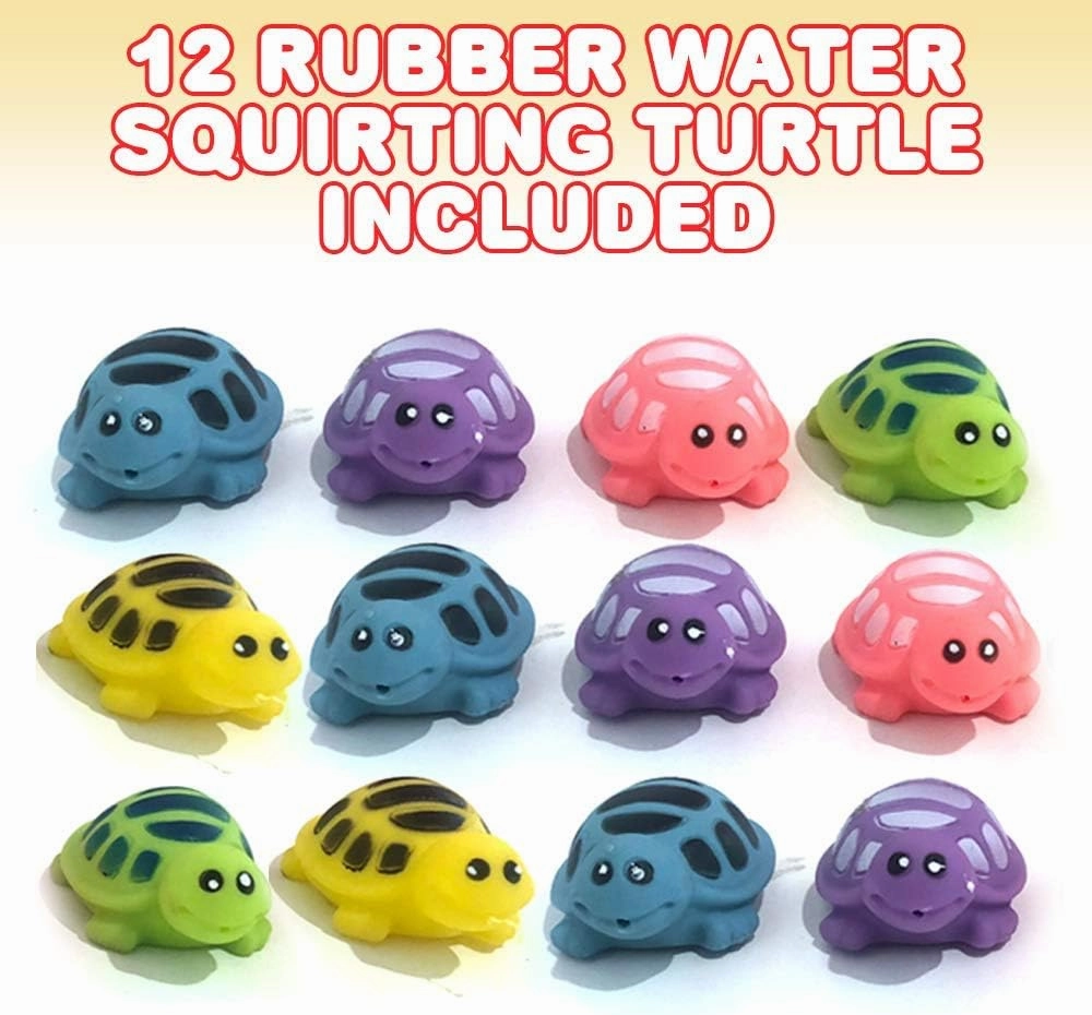 ArtCreativity Rubber Water Squirting Turtles, Pack of 12, Bathtub and Pool Toys for Kids, Safe and Durable Water Squirters, Birthday Party Favors, Goodie Bag Fillers