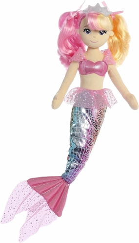 Aurora® Enchanting Sea Sparkles™ Rainbow Sea Rose™ Stuffed Doll - Imaginative Play - Magical Companions - 18 Inches