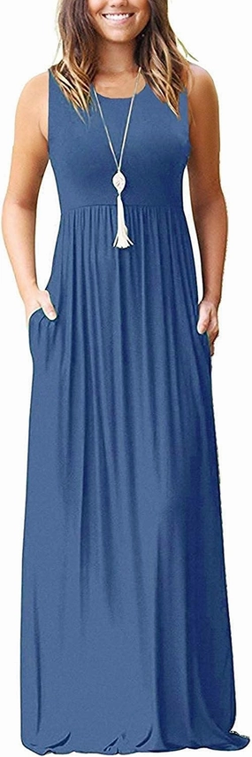 AUSELILY Women's Summer Sleeveless Loose Maxi Dress Casual Long Dresses with Pockets 2025 New