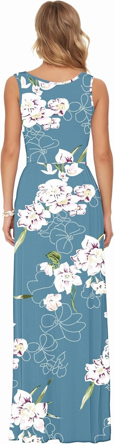 AUSELILY Women's Summer Sleeveless Loose Maxi Dress Casual Long Dresses with Pockets 2025 New