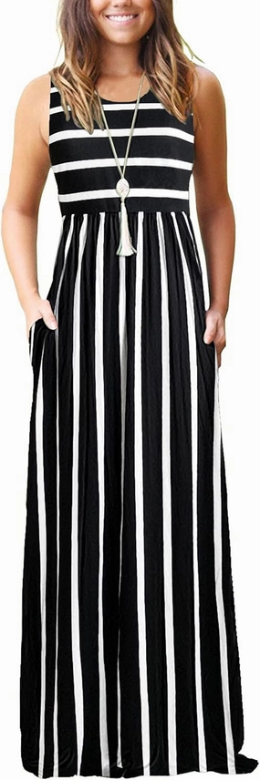 AUSELILY Women's Summer Sleeveless Loose Maxi Dress Casual Long Dresses with Pockets 2025 New