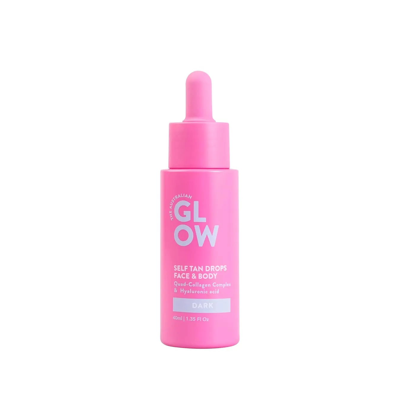 Australian Glow Self Tanning Drops With Hyaluronic Acid, for Face & Body, DARK - 1.35 fl. Oz / 40ml
