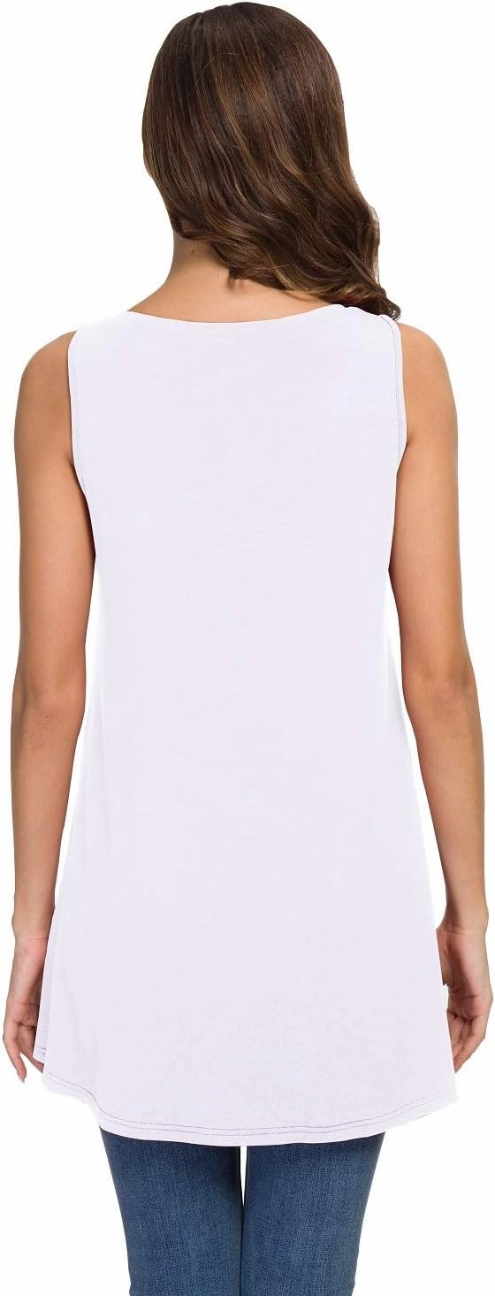 AWULIFFAN Women's Summer Sleeveless V-Neck T-Shirt Tunic Tops Blouse Shirts