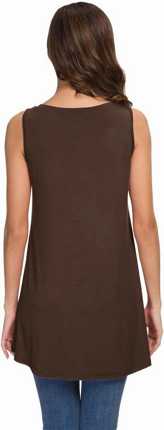 AWULIFFAN Women's Summer Sleeveless V-Neck T-Shirt Tunic Tops Blouse Shirts