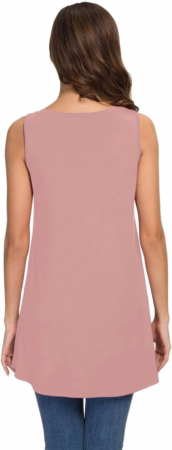 AWULIFFAN Women's Summer Sleeveless V-Neck T-Shirt Tunic Tops Blouse Shirts