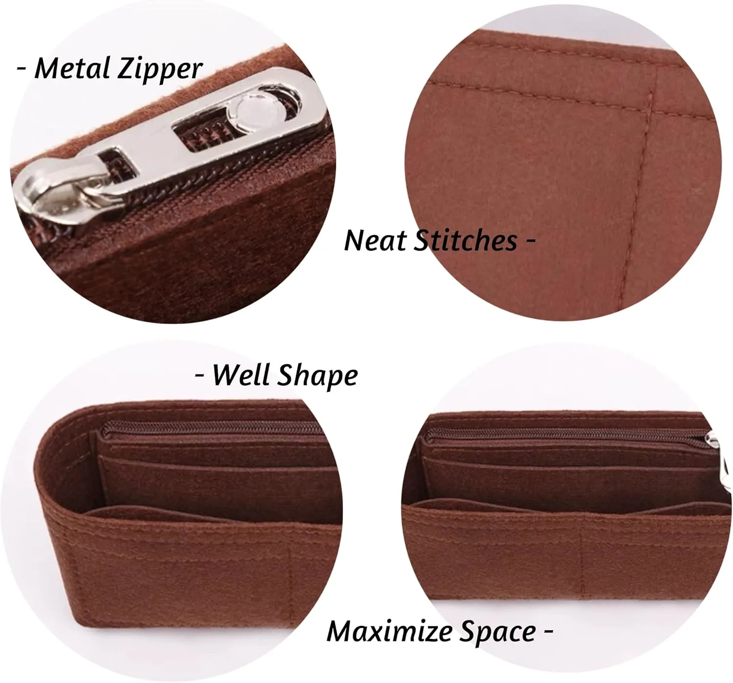 Bag Organizer for Hermes Kelly 35 Handbag(35L x 24H x 12D cm)|Handmade Custom Bag Insert|2mm Felt Bag Liner|Women Handbag Shaper (Black, Style B: Side Zipper)