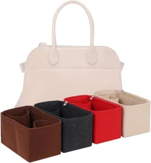 Bag Organizer for The Row Soft Margaux 10 Bag(10 x 7 x 7.5 in)|Handmade Custom Bag Insert|2mm Felt Bag Liner|Women Handbag Shaper (Beige, Style B)