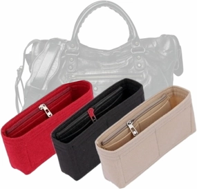 Bag Organizer for Balenciaga Classic City Handbag(38L x 25H x 13D cm)|Handmade Custom Bag Insert|2mm Felt Bag Liner|Women Handbag Shaper (Brown, Style A: Exposure)